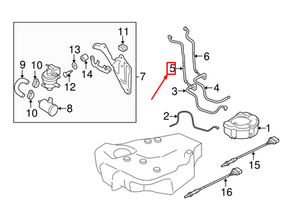 NEW AUDI A3 SPORTBACK 8P UPPER LEAK DETECTION PUMP TUBE 1K0201160BC ORIGINAL