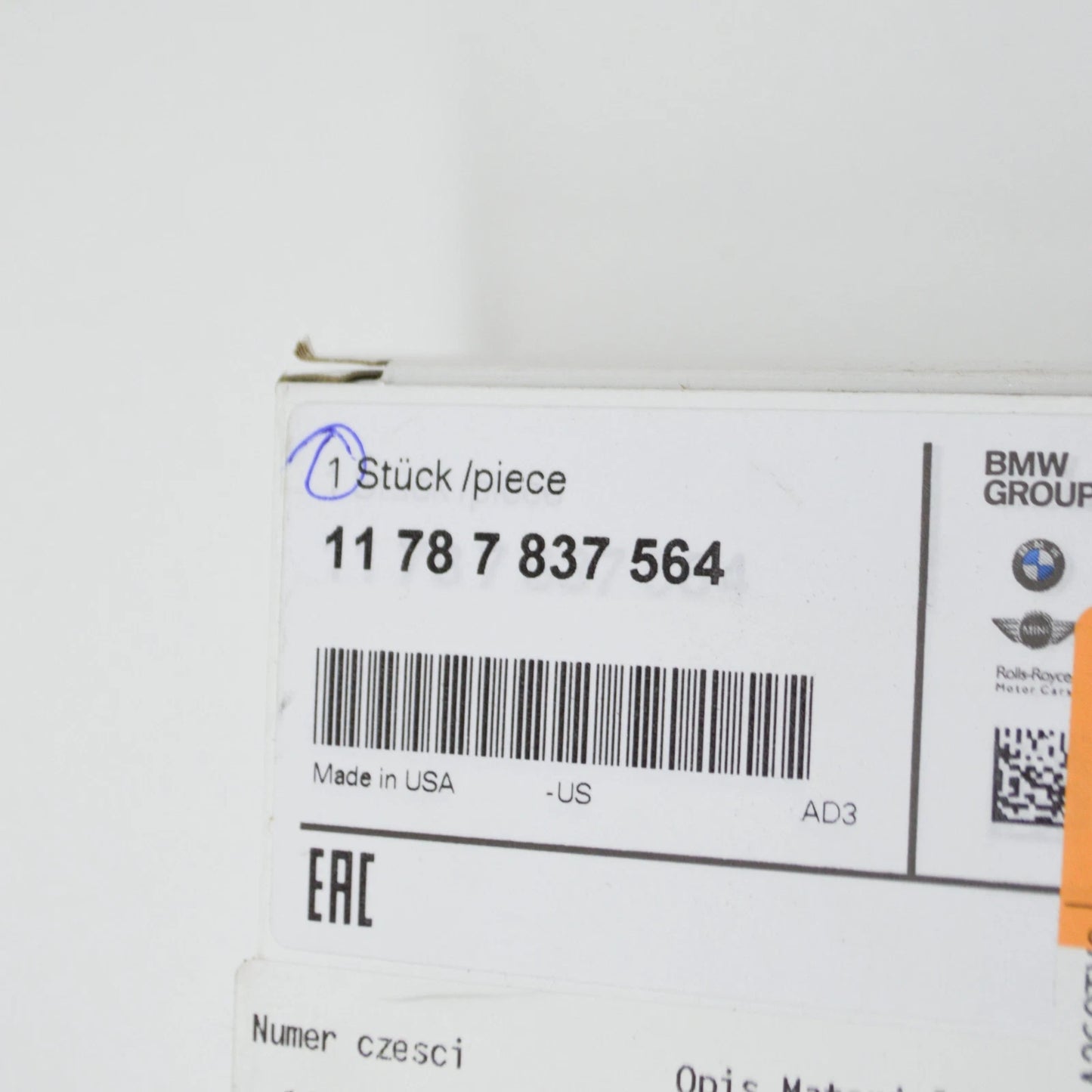 NEW BMW E85 E86 COUPE LAMBDA PROBE OXYGEN SENSOR 1390MM 7837564 11787837564