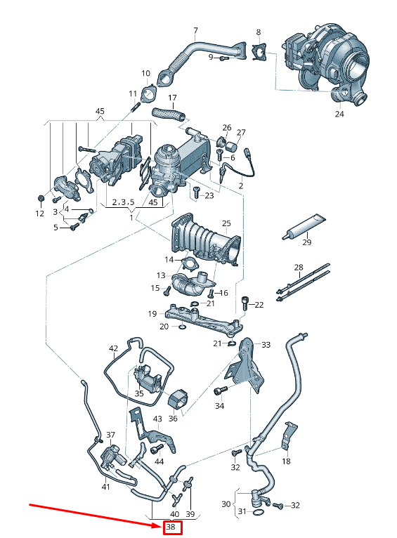 new audi a4 b9 engine vacuum hose 059131375p original