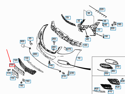 NEW MERCEDES-BENZ S W222 FRONT LICENCE PLATE MOLDING A2228850081 ORIGINAL