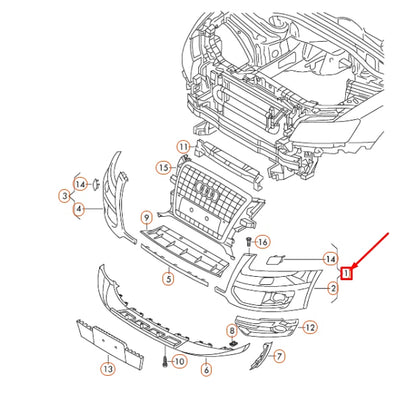 NEW AUDI Q5 8R FRONT BUMPER LEFT COVER 8R0807107GRU ORIGINAL