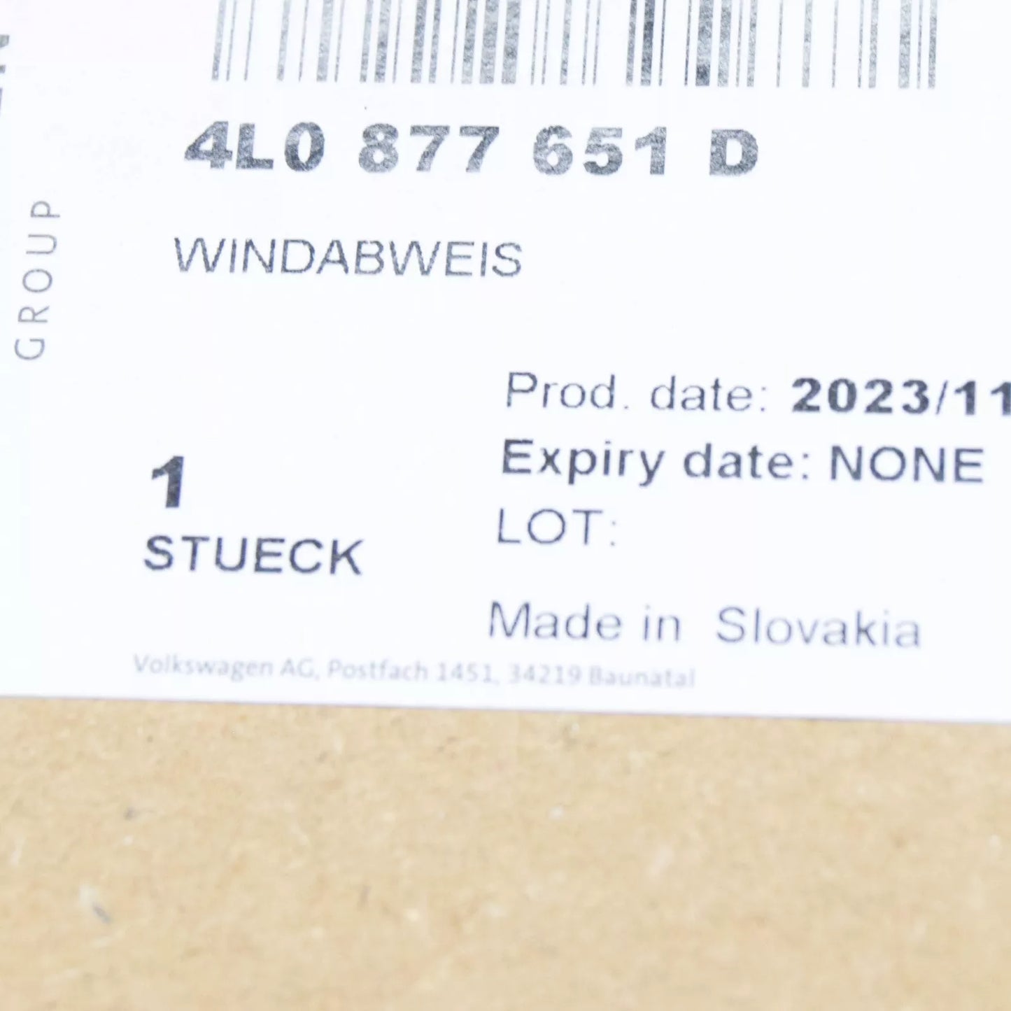 NEW AUDI Q7 4L SUNROOF WIND DEFLECTOR 4L0877651D ORIGINAL