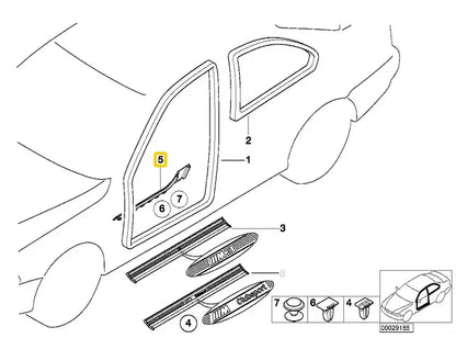 NEW BMW 3 COUPE E36 FRONT RIGHT INTERIOR STEP TRIM 51478187169 ORIGINAL
