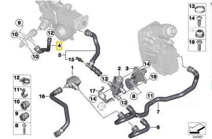 NEW BMW 5 F10 ENGINE WATER COOLANT HOSE 11538511761 8511761 ORIGINAL
