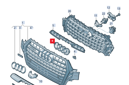 NEW AUDI Q7 4M FRONT RADIATOR GRILLE BADGE BRACKET 4M0853169B ORIGINAL