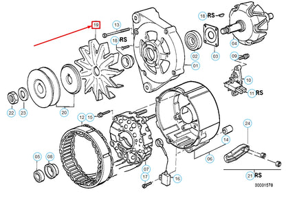 NEW BMW 3 E30 ALTERNATOR FAN WHEEL 12311735306 ORIGINAL