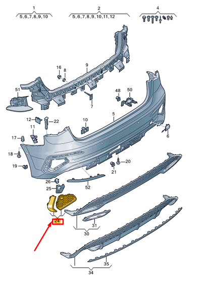 new audi a3 sportback 8y rear left bumper trim 8y48077631rr original
