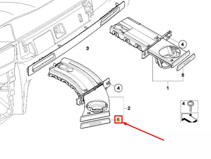 NEW BMW 3 E90 FRONT RIGHT CUP HOLDER COVER RHD 51459229100 ORIGINAL