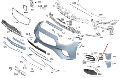 NEW MERCEDES-BENZ E C238 FRONT BUMPER LEFT TRIM STRIP A2138856306 ORIGINAL