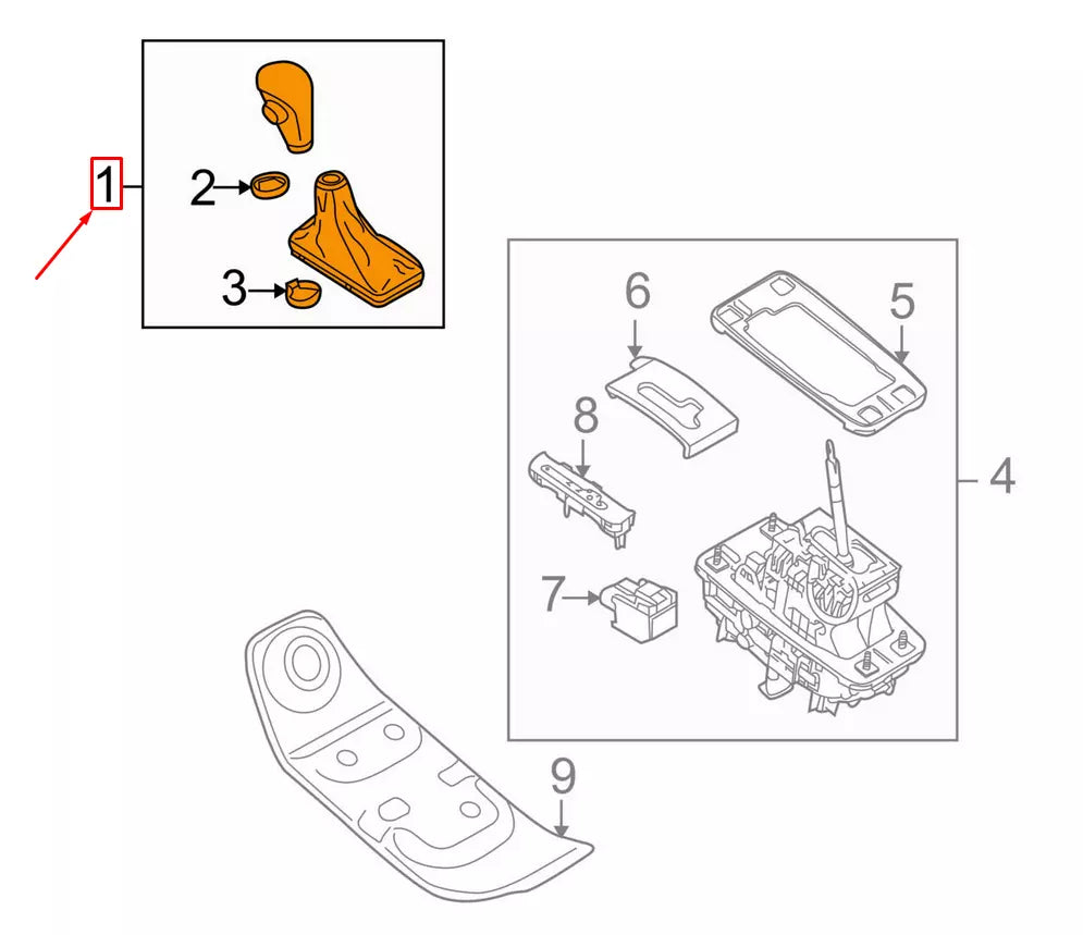 NEW AUDI A4 A5 Q5 SHIFT KNOB BLACK LEATHER LHD 8K1713139SNOA