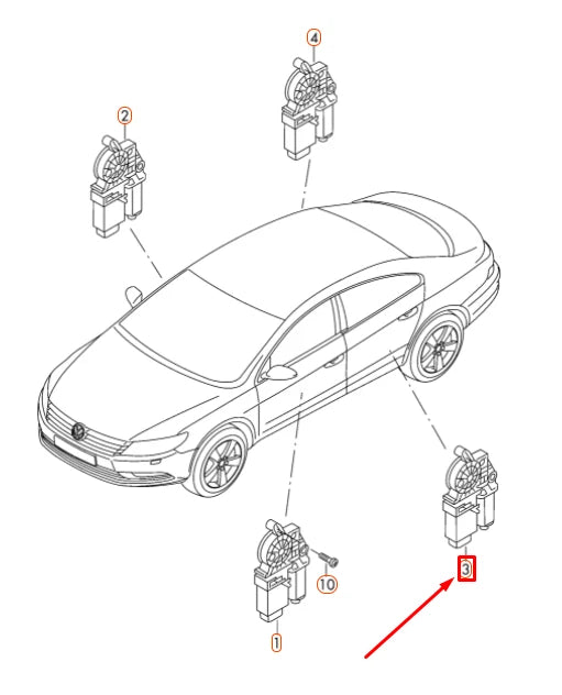 NEW VOLKSWAGEN CC REAR DOOR LEFT WINDOW CONTROL MOTOR 3C8959703D