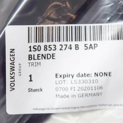 NEW VW UP FRONT RIGHT FENDER MIRROR TRIM PANEL 1S0853274B5AP ORIGINAL