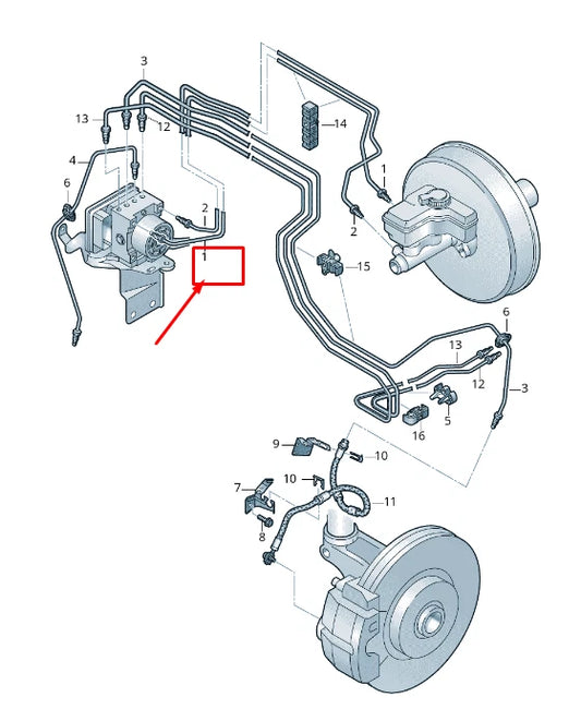 NEW VW T-ROC A1 BRAKE PIPE FROM BRAKE CYLINDER TO HYDRAULICS 5Q1614739F