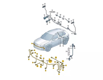 NEW VW TIGUAN AD FRONT BUMPER PDC WIRING HARNESS LOOM 5NA971095CL