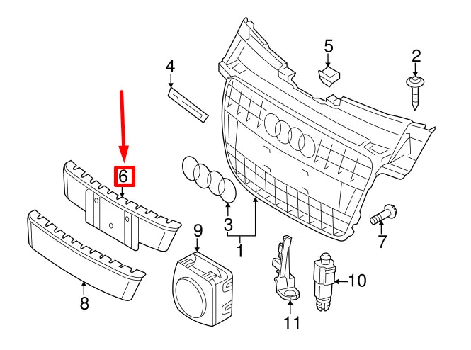 NEW AUDI A5 SPORTBACK 8T FRONT LICENSE PLATE BRACKET 8K0807285T94