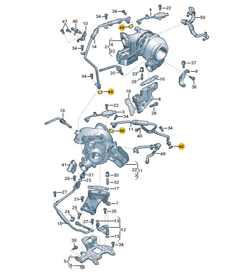 NEW AUDI A8 D5 TURBOCHARGER O-RING SEAL 4M0145119 ORIGINAL