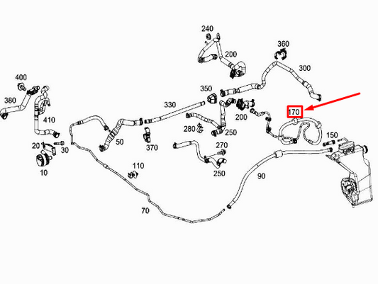 new mercedes-benz glc x253 engine coolant pipe a2058308004 original