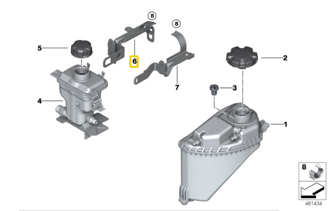 new bmw 5 g30 expansion tank bracket holder 17138482530 original