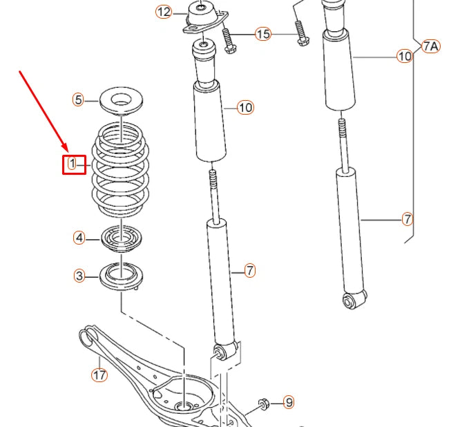 NEW AUDI A3 8V REAR COIL SPRING 5Q0511115FQ ORIGINAL