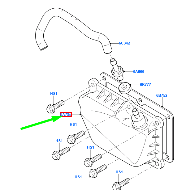 new ford fiesta mk6 wt oil separator assy 1702154 6m5g-6a785-ab original