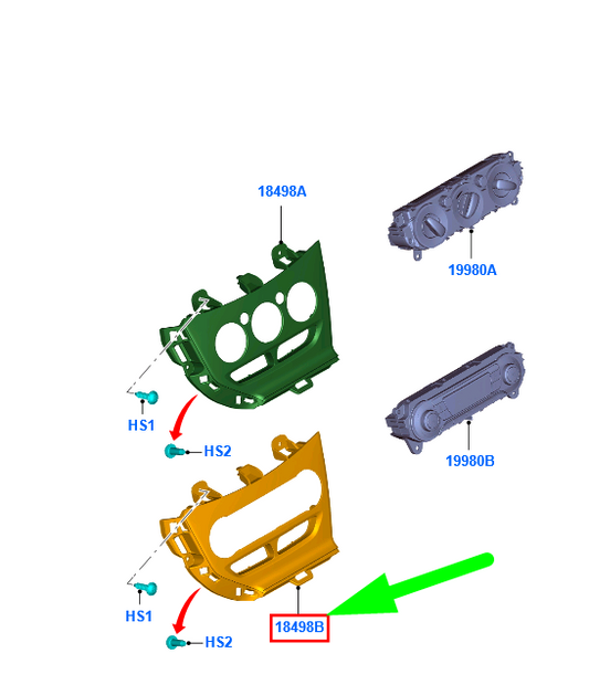new ford focus mk3 climate heater control unit surround trim lhd 1835486