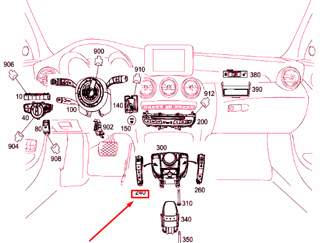 NEW MB C W205 LOWER CONTROL PANEL LEFT SWITCH BLOCK A2059056307 ORIGINAL