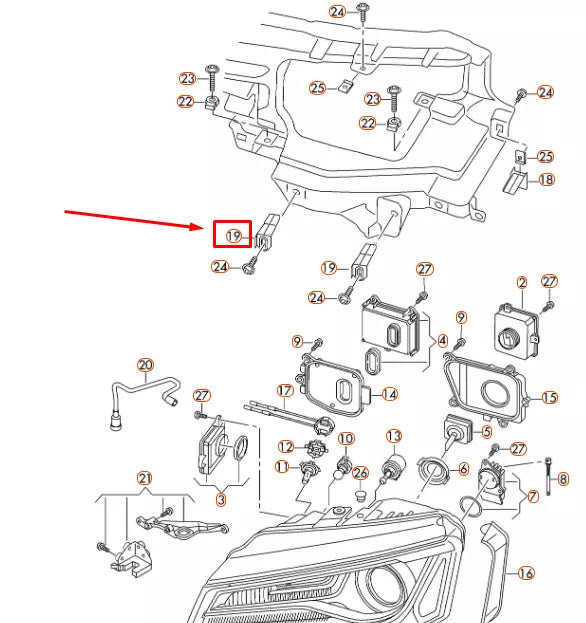 NEW AUDI A8 D4 HEADLIGHT LOWER BRACKET 4H0941455 ORIGINAL