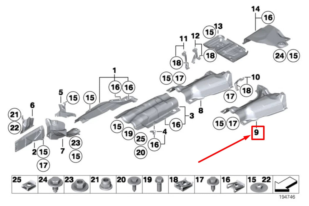 NEW BMW 3 COUPE E92 FUEL TANK HEAT INSULATION 51487137457 7137457 ORIGINAL