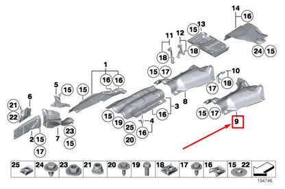NEW BMW 3 COUPE E92 FUEL TANK HEAT INSULATION 51487137457 7137457 ORIGINAL