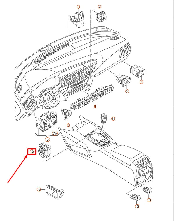 NEW AUDI A6 4G C7 SWITCH FOR PARKING BRAKE LHD 4G1927225B