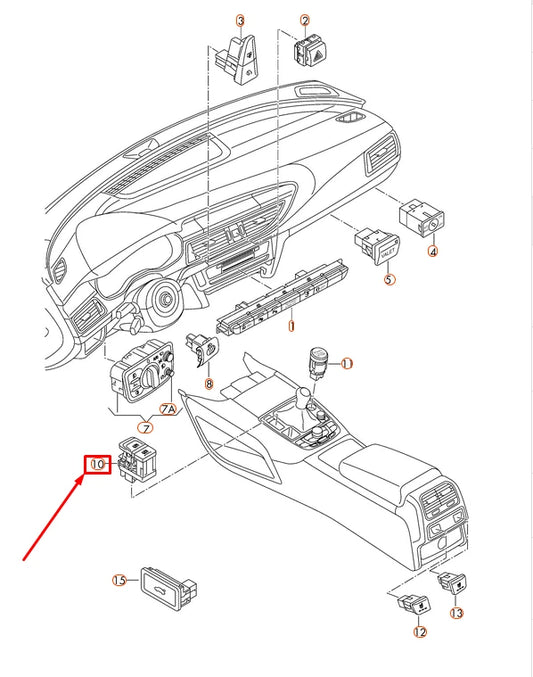 NEW AUDI A6 4G C7 SWITCH FOR PARKING BRAKE LHD 4G1927225B
