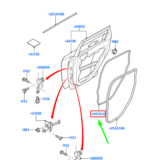new ford focus mk2 rear right door seal 1495866 4m51-a247a14-ag original