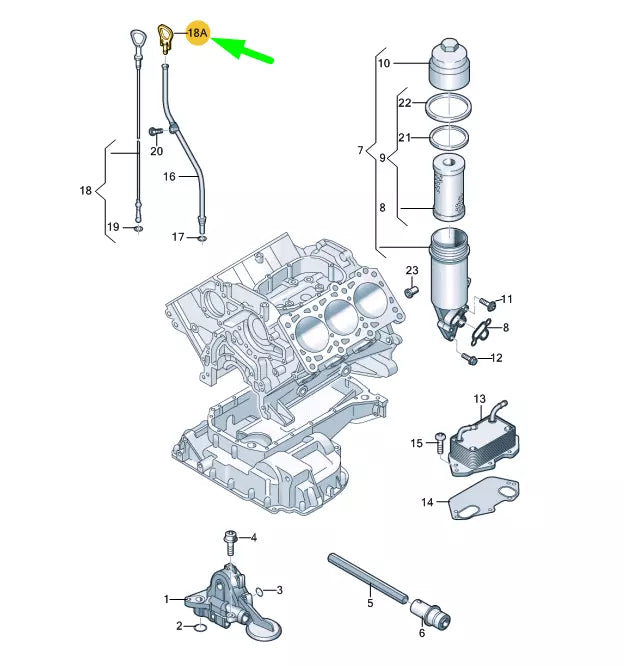NEW AUDI A4 B8 OIL DIPSTICK BUNGS CAP 06E115418 ORIGINAL