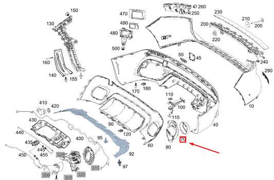 new mb glb x247 rear right exhaust tail pipe trim bezel a2478850001 original
