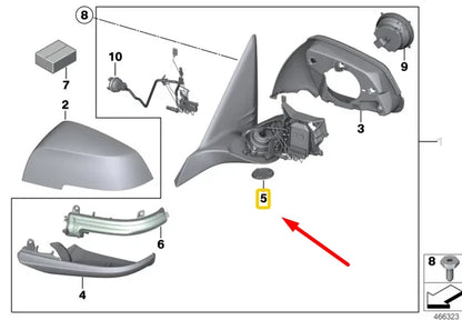 NEW BMW X2 F39 FRONT LEFT DOOR MIRROR BASE COVER 8499561 51168499561 ORIGINAL