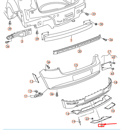 NEW VW POLO MK5 6R REAR BUMPER TRAILER COUPLING COVER 6R6807397AGRU ORIGINAL