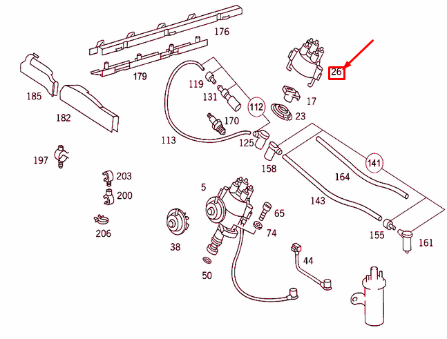 NEW MERCEDES-BENZ 190 W201 DISTRIBUTOR CAP A0001584902 ORIGINAL