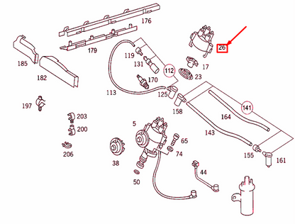 NEW MERCEDES-BENZ 190 W201 DISTRIBUTOR CAP A0001584902 ORIGINAL