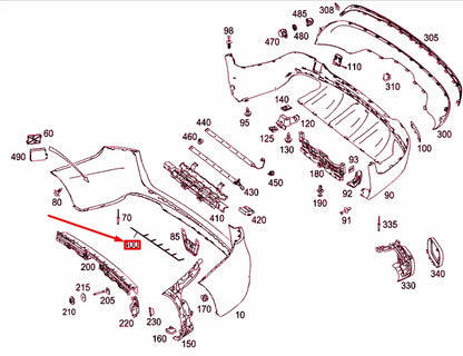 NEW MB GLC C253 REAR BUMPER ELECTRICAL WIRING HARNESS A2535403505