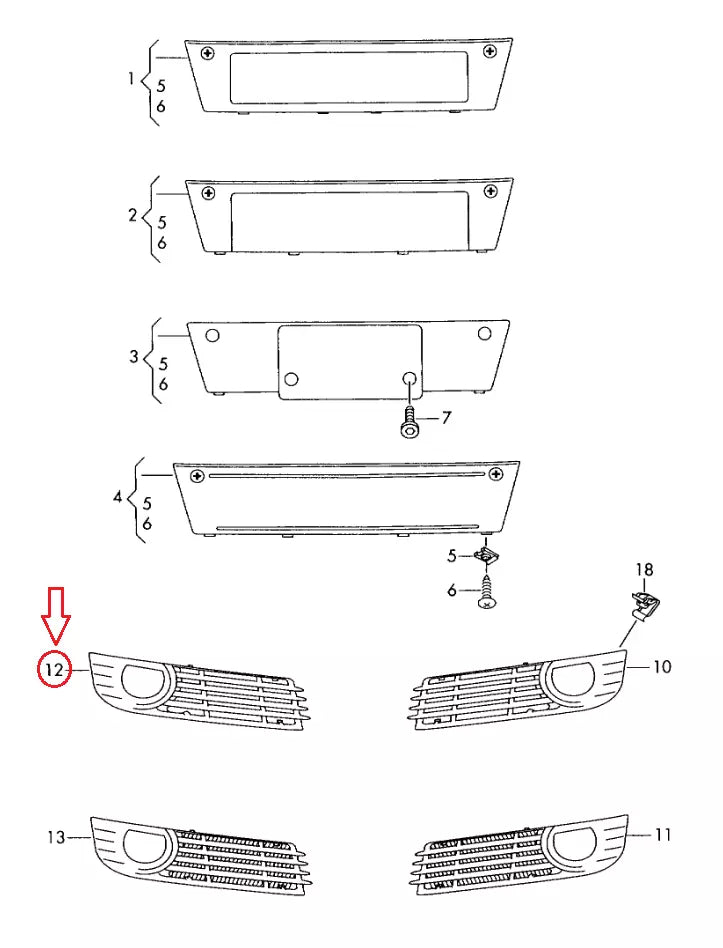 NEW AUDI A8 4E FRONT BUMPER RIGHT FOG LIGHT GRILL 4E0807680K ORIGINAL