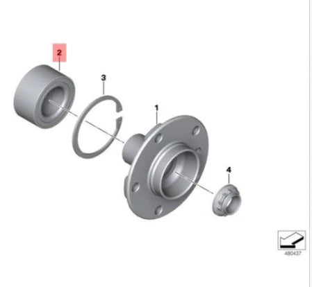 NEW BMW 3 TOURING F31 REAR WHEEL ANGULAR BALL BEARING 33416792361 MEW ORIGINAL