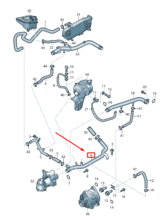 new audi q7 4l engine coolant pipe 05a121075b original