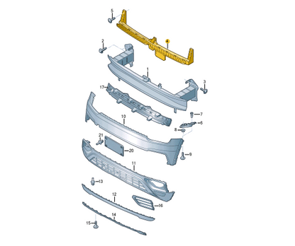 new volkswagen teramont front center bumper bracket 3cn807192a original
