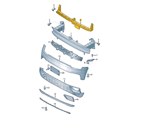 new volkswagen teramont front center bumper bracket 3cn807192a original
