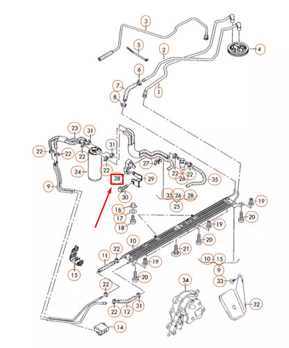 NEW AUDI A4 B7 FUEL LINE BRACKET 021133687A ORIGINAL