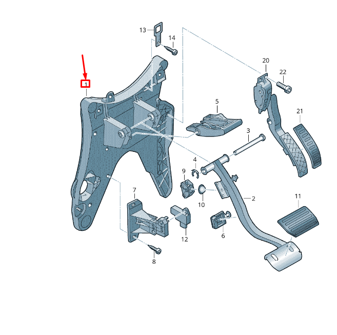 new vw touareg 7p mk2 pedal cluster bracket lhd 7p0723117e original