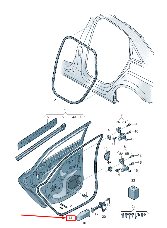 new audi a3 sportback 8v rear left outer door seal 8v5839911c original