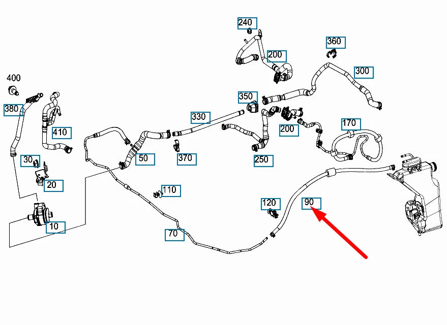 NEW MERCEDES-BENZ E-CLASS W213 EXPANSION TANK HOSE A2058303805 ORIGINAL