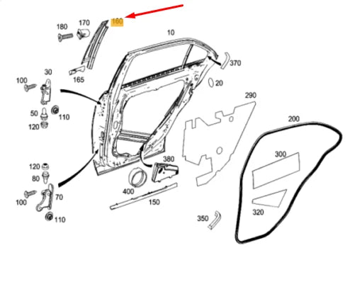NEW MERCEDES-BENZ E W212 RIGHT B-PILLAR OUTSIDE TRIM COVER A2126900487