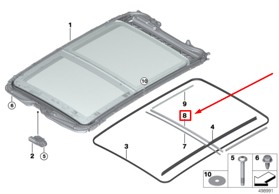 new bmw x1 f48 front glass lid gasket 54107430393 7430393 original